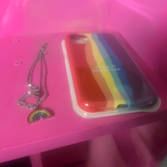 iPhone 11 Rainbow pride LGBT case plus necklace $6.99 shipping - Picture 1 of 6